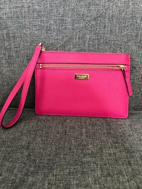 kate spade Bright Pink Zip Wristlet Clutch